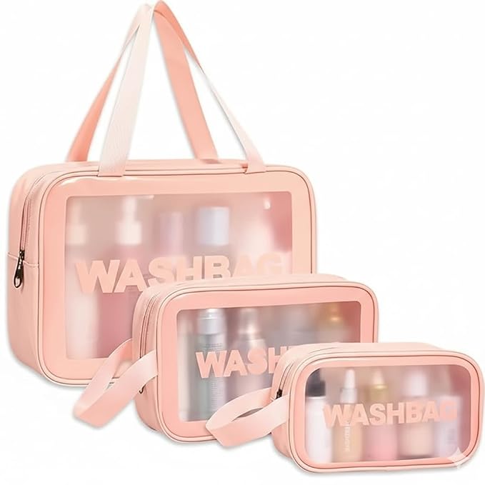 Wash Bag Pouch for Travel – Cosmetic Organizer (Pink)